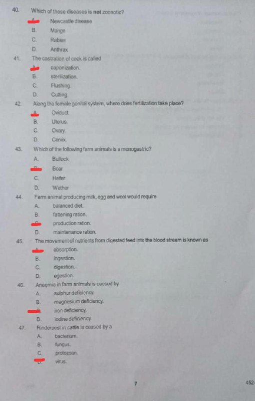 NABTEB 2026 Animal Science Question Paper