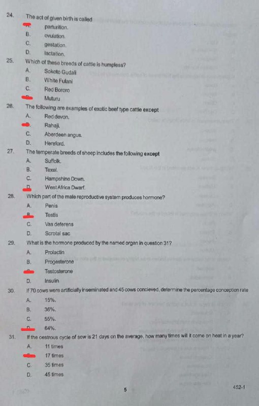 NABTEB 2026 Animal Science Question Paper