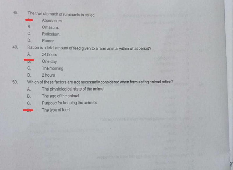 NABTEB 2026 Animal Science Question Paper