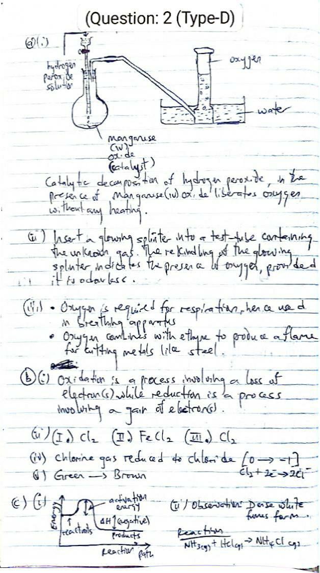 NABTEB 2026 Chemistry Type D Essay Answer page 1