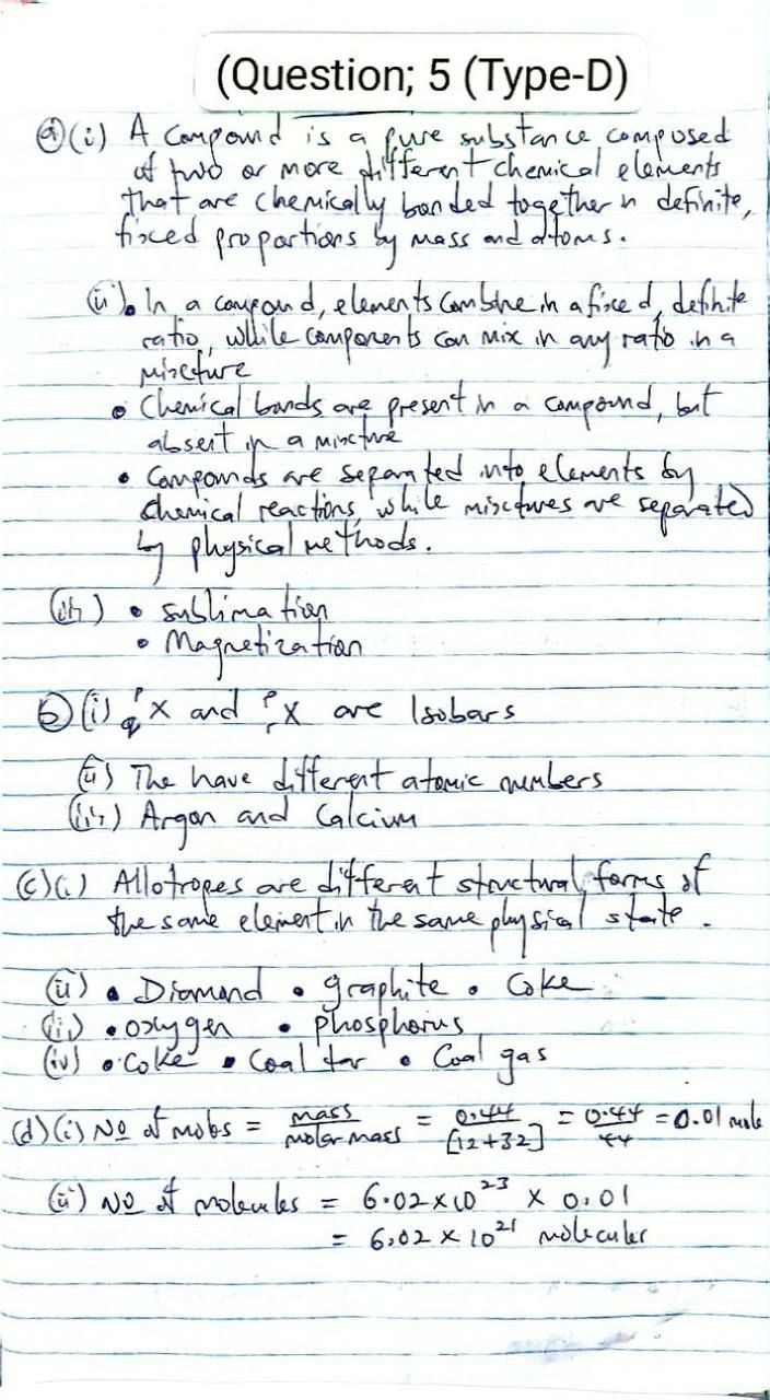 NABTEB 2026 Chemistry Type D Essay Answer page 2