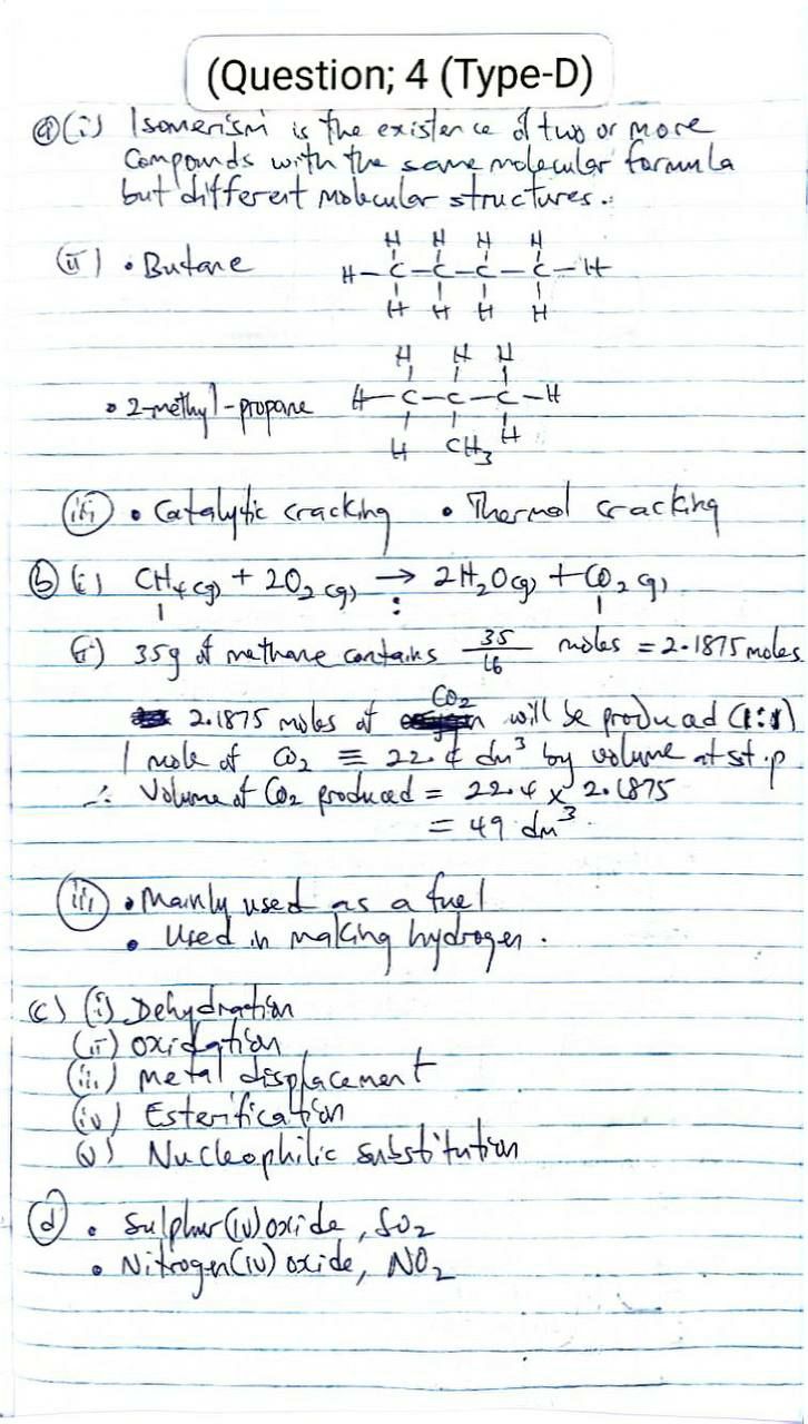 NABTEB 2026 Chemistry Type D Essay Answer page 6