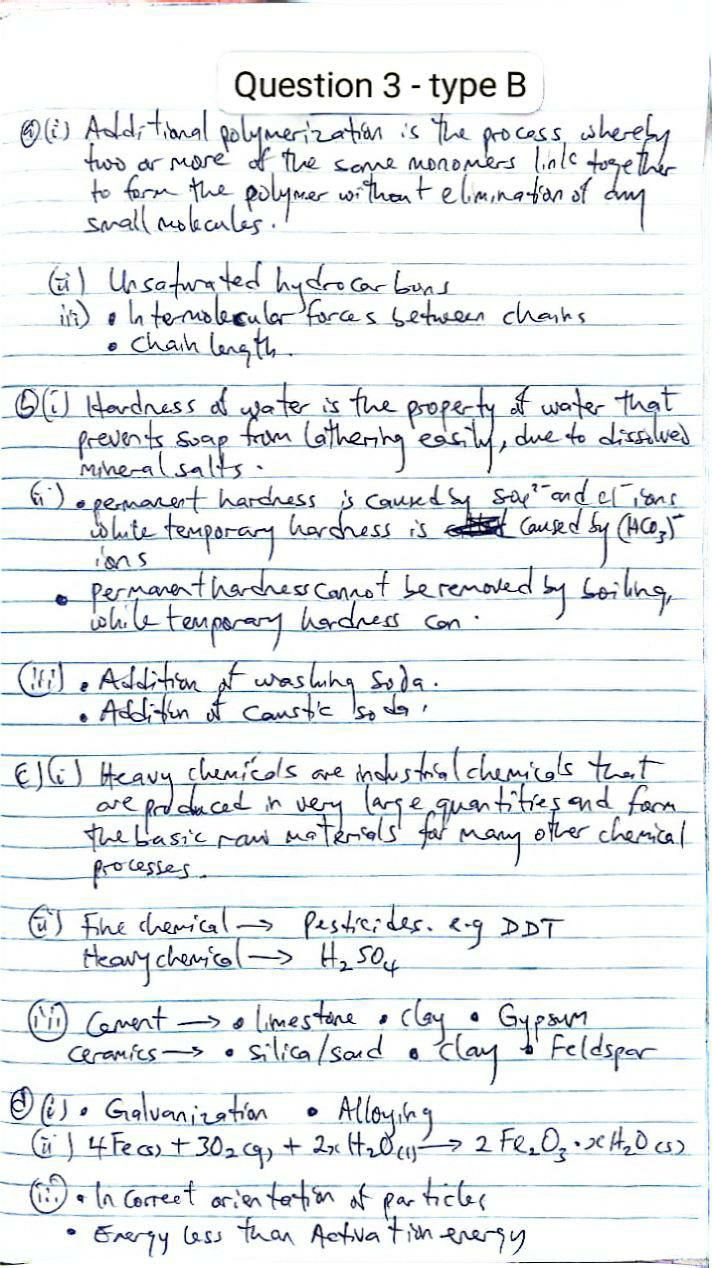 NABTEB 2026 Chemistry Type B Essay Answer page 3