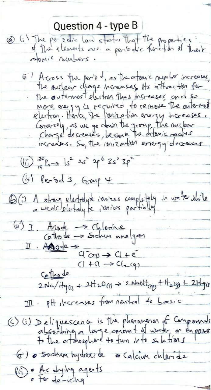 NABTEB 2026 Chemistry Type B Essay Answer page 4
