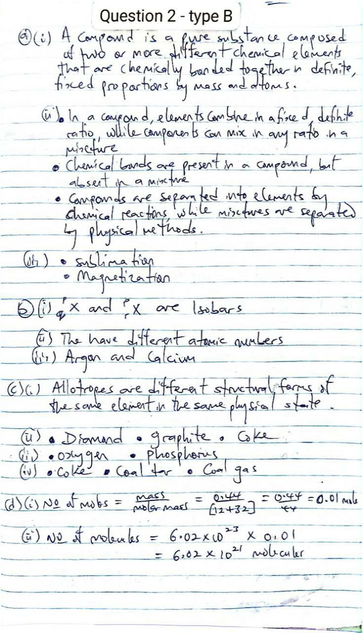 NABTEB 2026 Chemistry Type B Essay Answer page 5