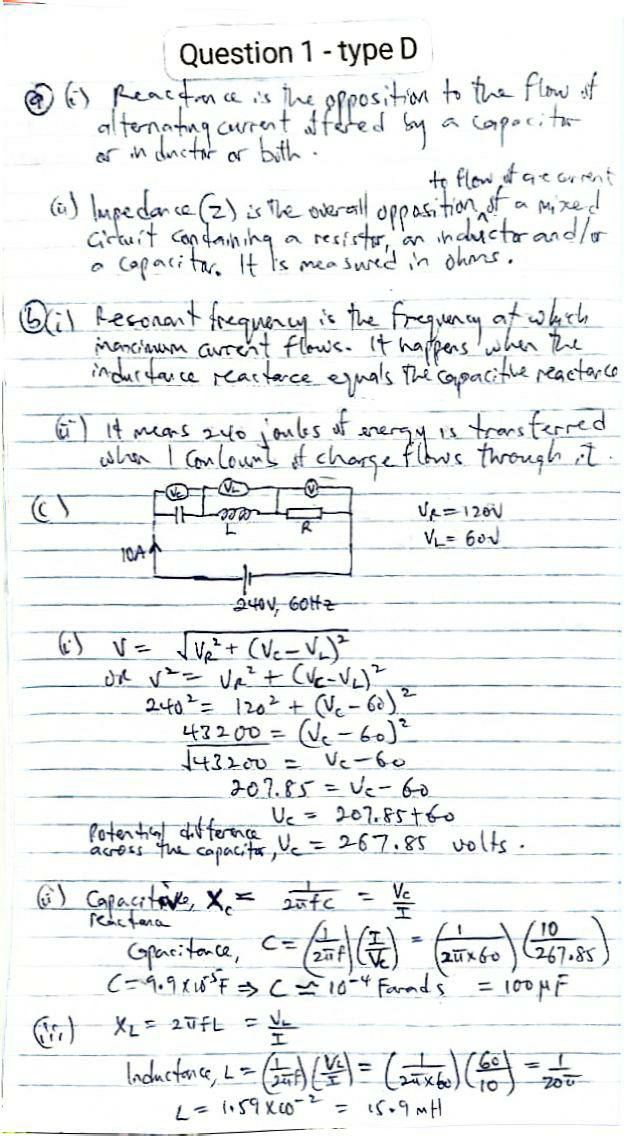 NABTEB 2026 Physics Type D answers photo 3
