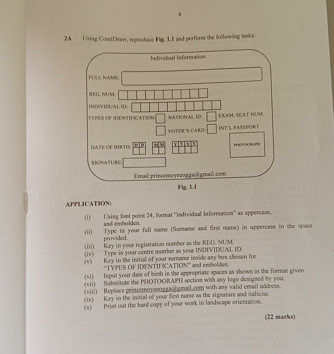 NECO 2026 Computer Practical question paper page 1