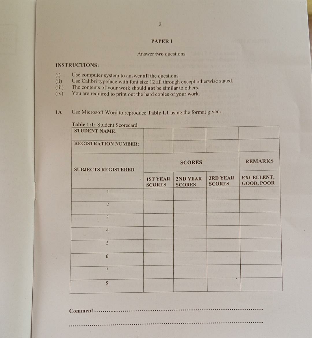 NECO 2026 Computer Practical question paper page 6