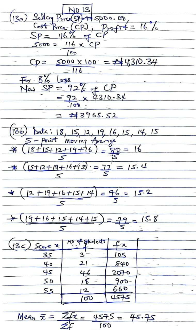 NABTEB 2026 Mathematics Type B Question Paper