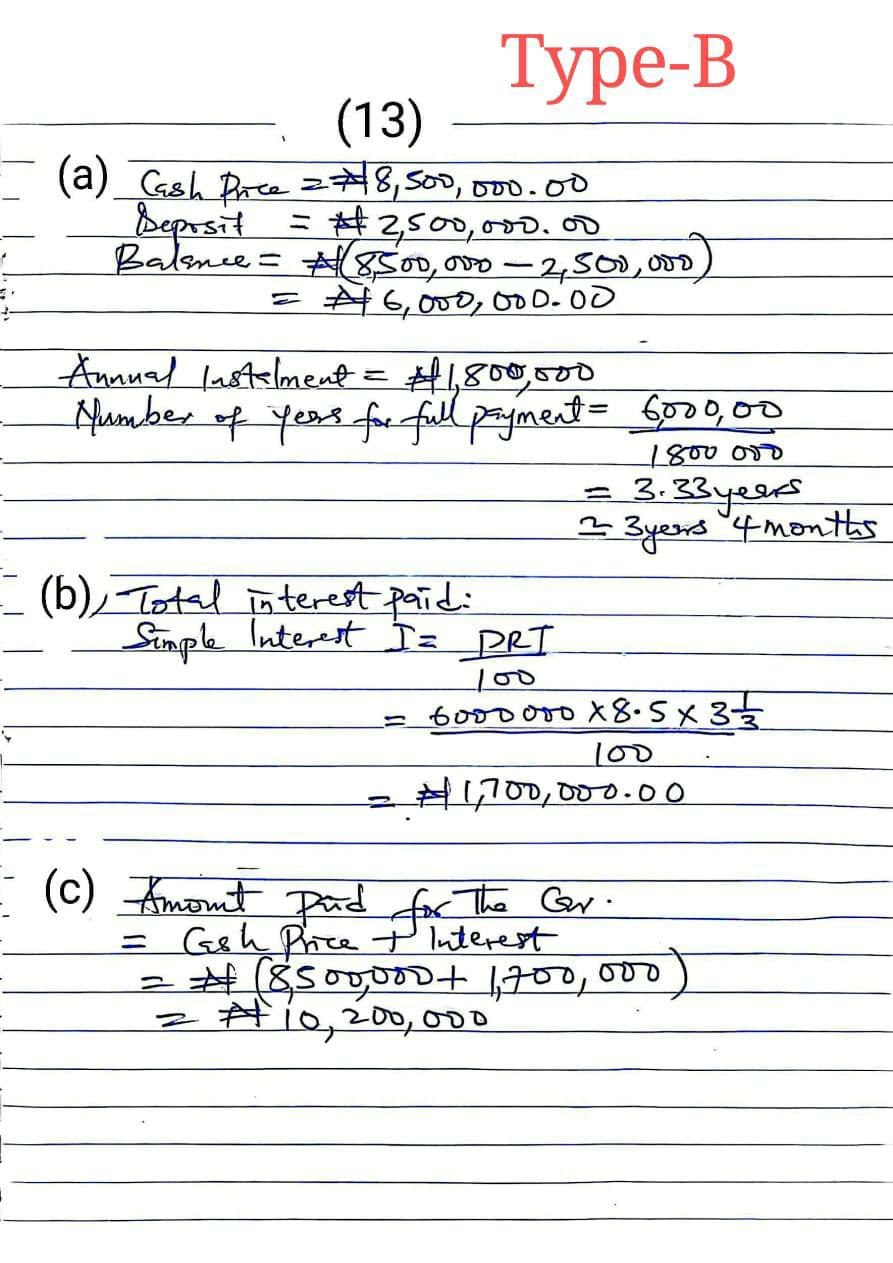 NABTEB 2026 Mathematics Type B Question Paper