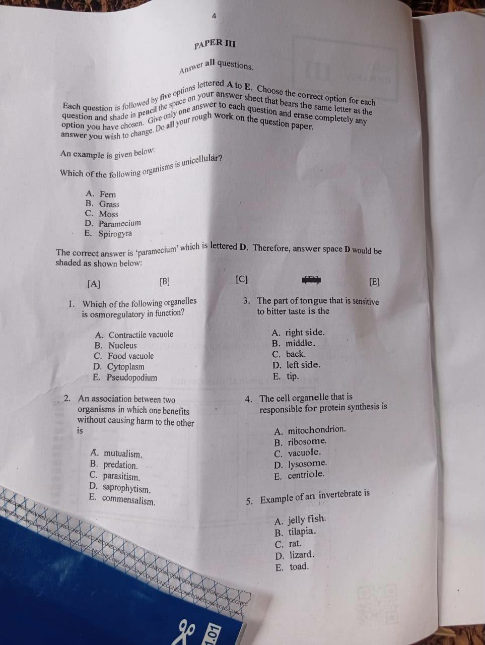 NECO 2026 Biology question paper page 7