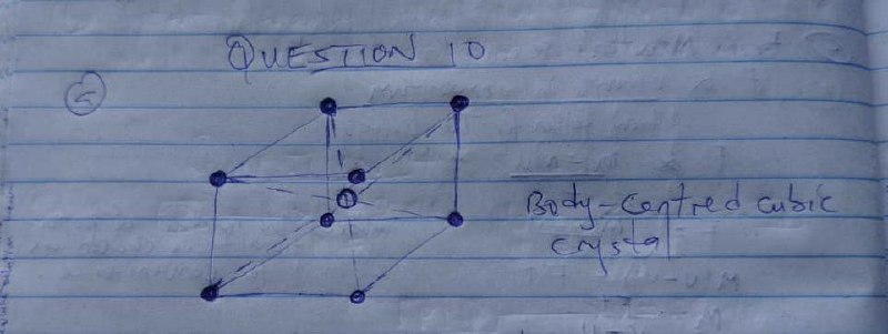 NECO 2026 Physics Q10a crystal structure diagram